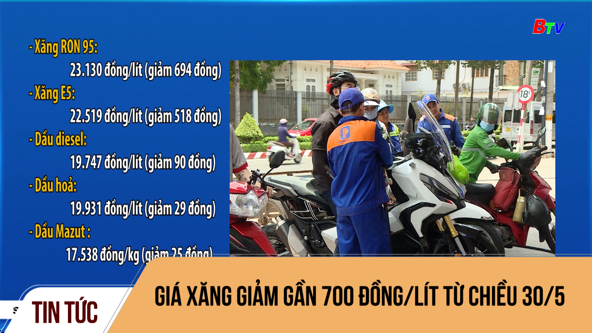 Giá xăng giảm gần 700 đồng/lít từ chiều 30/5